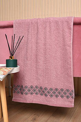 Рушник для обличчя махровий рожевого кольору 173457T Безкоштовна доставка