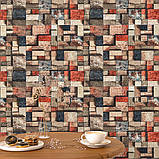 Декоративна 3D панель самоклейка під цеглу Кольорова мозаїка 700х770х4мм (350) SW-00000532, фото 5