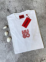 Мужская футболка белая Hugo Boss брендовая повседневная футболка хуго босс Качественная футболка BOSS