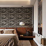 Самоклеюча 3D панель під камінь сірий піщаник 700x770x3мм (59-3) SW-00001481, фото 5