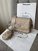 Жіноча сумочка Prada 2в1 бежева