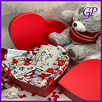 Подарок на праздник день влюбленных для парня или девушки, подарочный набор с шоколадными конфетами