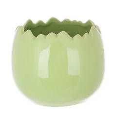 Кашпо керамічне Яйце зелене 9 см. 33421