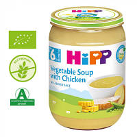 Новинка Детское пюре HiPP Овощной суп с курицей 190 гр (1999016) !
