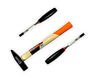 Набір Polax молоток 300 г і 2 стамески з пластиковою ручкою 6 і 8 мм (335-26)