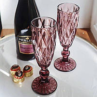Бокал для шампанского 150 мл Изумруд розовый OLens 34215-5-3 l