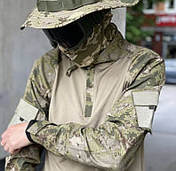 Рубашка мужская военная тактическая с липучками под шевроны ВСУ (ЗСУ) Убакс Турция 6582 S хаки l