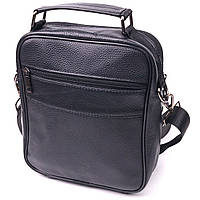 Качественная мужская сумка из натуральной кожи 21278 Vintage Черная высокое качество