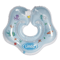Круг для купания новорожденных на шею с первых дней жизни с регулировкой размера Lindo Голубой