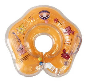 Коло для купання новонароджених на шию з перших днів життя з регулюванням розміру Mumlove Помаранчевий