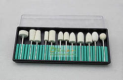 Набір повстяних (фетрових) насадок для фрезера для полірування нігтів (12 шт)