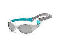 Дитячі сонцезахисні окуляри з ремінцем Koolsun Flex KS-FLWA000 до 3-х років Білий/Бірюза