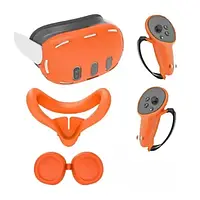 Чехол для очков виртуальной реальности Infinity Protective Case Silicon для Meta Quest 3 VR 5-piece Orange