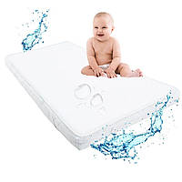 Наматрасник водоотталкивающий детский в кроватку с резинками по углам ТM PAPAELLA 60х120 см