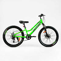 Велосипед Спортивний Corso «OPTIMA» 24" дюйми рама алюмінієва 11'', обладнання Shimano RevoShift 7 швидкістей, зібран на 75% /1/