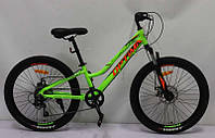 Велосипед Спортивний Corso «OPTIMA» 24" дюйми рама алюмінієва 11'', обладнання Shimano RevoShift 7 швидкістей,