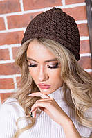 Женская однотонная шапка, шоколадного цвета, 167R7775