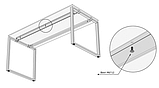 Письмовий стіл Loft-design Q-1600х700-32 мм біла стільниця на металевих ніжках, фото 7
