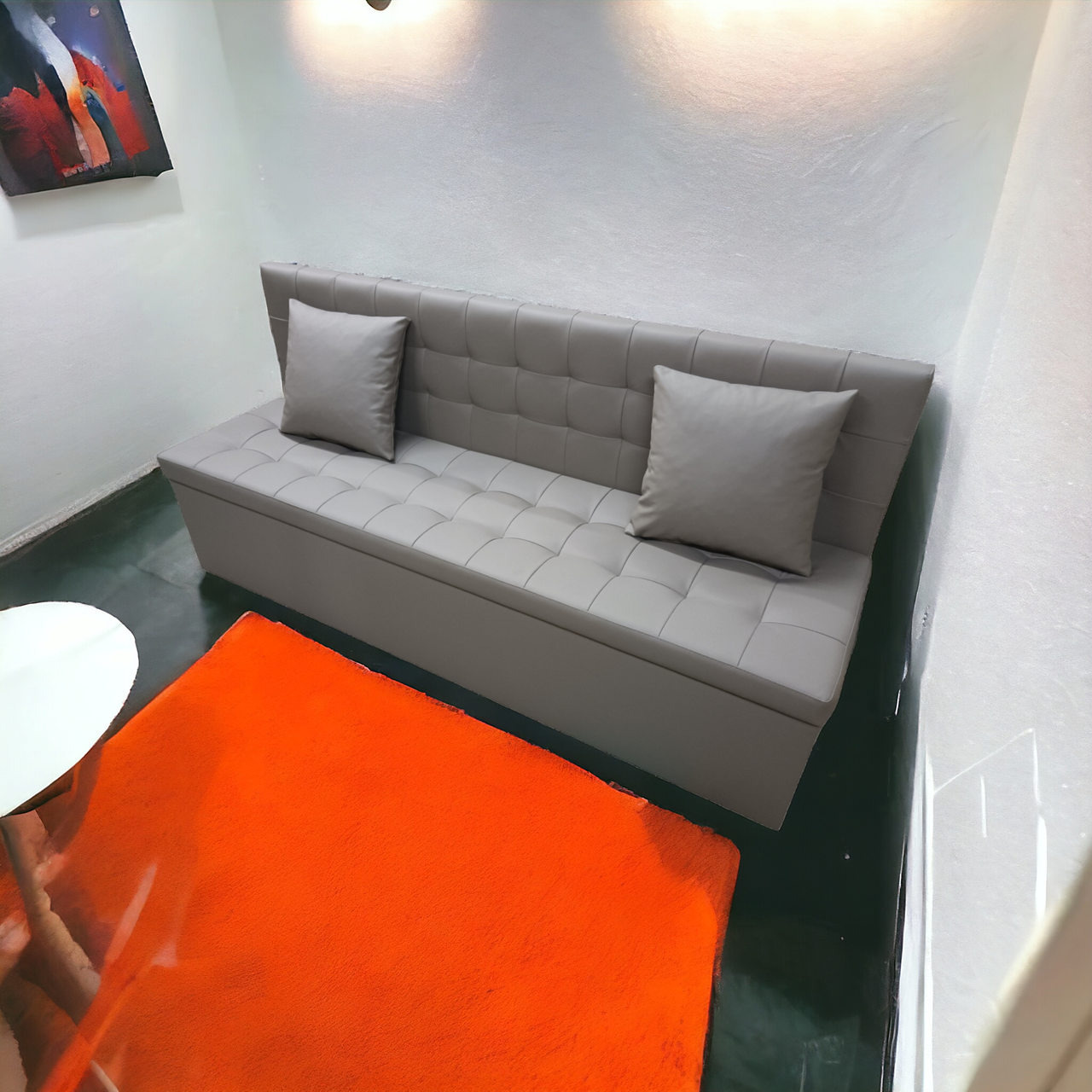 Диван для вузької і довгої кімнати з ящиком + спальним місцем 1800х550х850мм