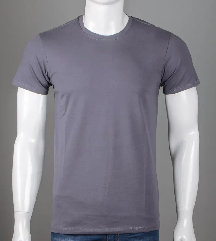 Футболка чоловіча Однотонна Сірий 2300м, M (1шт), фото 1