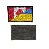 Шеврон ВСУ, военный / армейский, канадско-украинский флаг, на липучке, 5 см * 3,5 см Код/Артикул 81