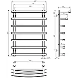 Рушникосушка водяна Lotos П7 500х800 В нижнє підключення, фото 3