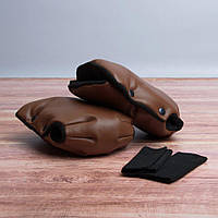 Муфта рукавички рукавиці роздільні, на коляску / санки, еко-шкіра, універсальна, для рук (колір коричневий) Код/Артикул 81 102548