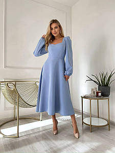 Модна жіноча сукня міді блакитна коктейльна АА/-1574
