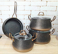 Набір посуду OMS 3041-IND-Bronze 7 предметів бронзовий o