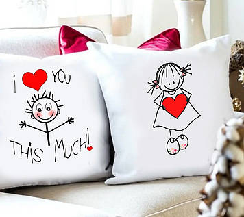 Парні подушки для закоханних "I love you...."