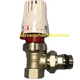 Кран з термоголовкою 1/2" кутовий термостатичний KOER (Чехія), фото 3