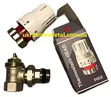 Кран з термоголовкою 1/2" кутовий термостатичний KOER (Чехія), фото 4