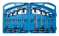 Набор ключей Т-образных TORX/6-гранныхс шаром,16 предметов(Н:2,2.5х75, 3,4х100, 5,6х150, 8,10х200мм;