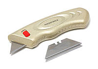 Нож универсальный в металлическом корпусе с запасными лезвиями 3шт, в блистере ROCKFORCE RF-5055P42