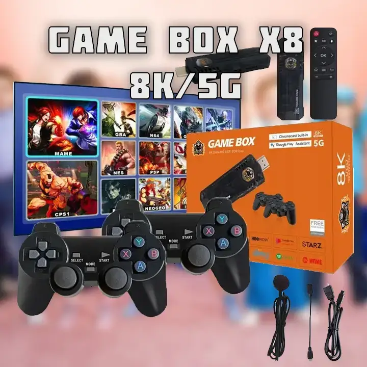 Приставка для ігор + смарт тв Game Box X8 8K/5G Smart TV 64 ГБ, Консоль денді 10000 ігор