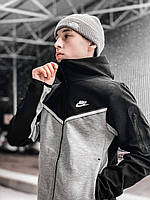 Трендовая мужская кофта Nike Tech Fleece серого цвета