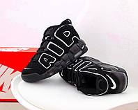 Мужские кроссовки Nike Air Max Uptempo Black/white высокие (черные) с надписью AIR сезон весна-лето Y11288