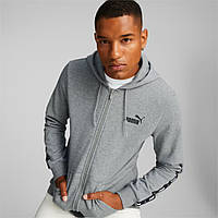 Толстовка чоловіча Puma Essentials+ Tape Full-Zip 670270 03 (сіра, бавовна, мікрофлис, спортивна, бренд пума)