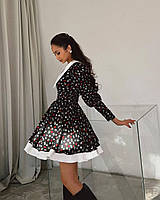 Женское стильное платье с цветочным принтом ткань: софт принт+коттон Мод 033