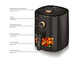 Аерофритниця для смаження без олії на 6л з Air Fryer Фритюрниця на 3500 Вт для кухні (чорна), фото 3