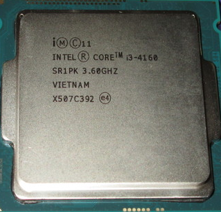ПРОЦЕСОР SOCKET 1150 - INTEL Core i3-4160 : 2 ЯДРА по 3,6 Ghz / 3MB / 5GT/s LGA1150