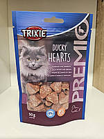Ласощі для котів Trixie серця з м'ясом качки 50 г, TX-42705
