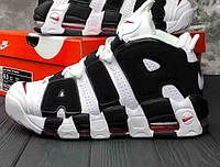 Женские кроссовки Nike Air More Uptempo Scottie Pippen (бело-черные) с надписью AIR сезон весна-осень Y11348