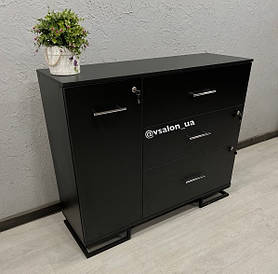 Чорна тумба для салону краси на ніжках V141