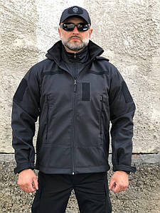 Куртка тактична UKR-TEC soft shell, чорна