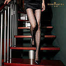 Колготки в дрібну точку з візерунком, Чорні жіночі колготки в принт, Жіночі фантазійні колготки в горошок, фото 4