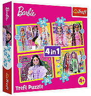 Пазли 4 в 1 Щасливий світ Барбі. Happy world of Barbie (54,48,35,70 ел.) 34626 (Trefl)