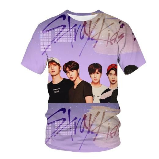 Футболка Стрей Кидс 140-160 рост. Сиреневая, фото 1