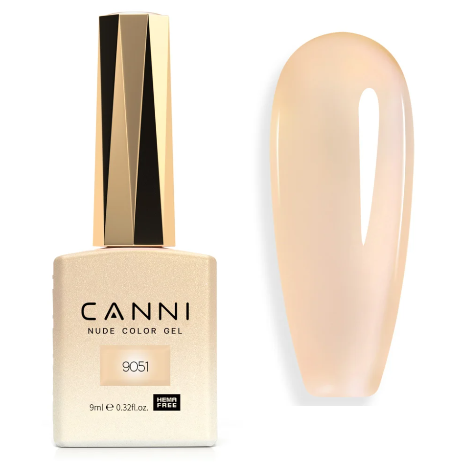 Гель-лак Canni Hema Free No9051, 9 мл (напівпрозорий тілесний)