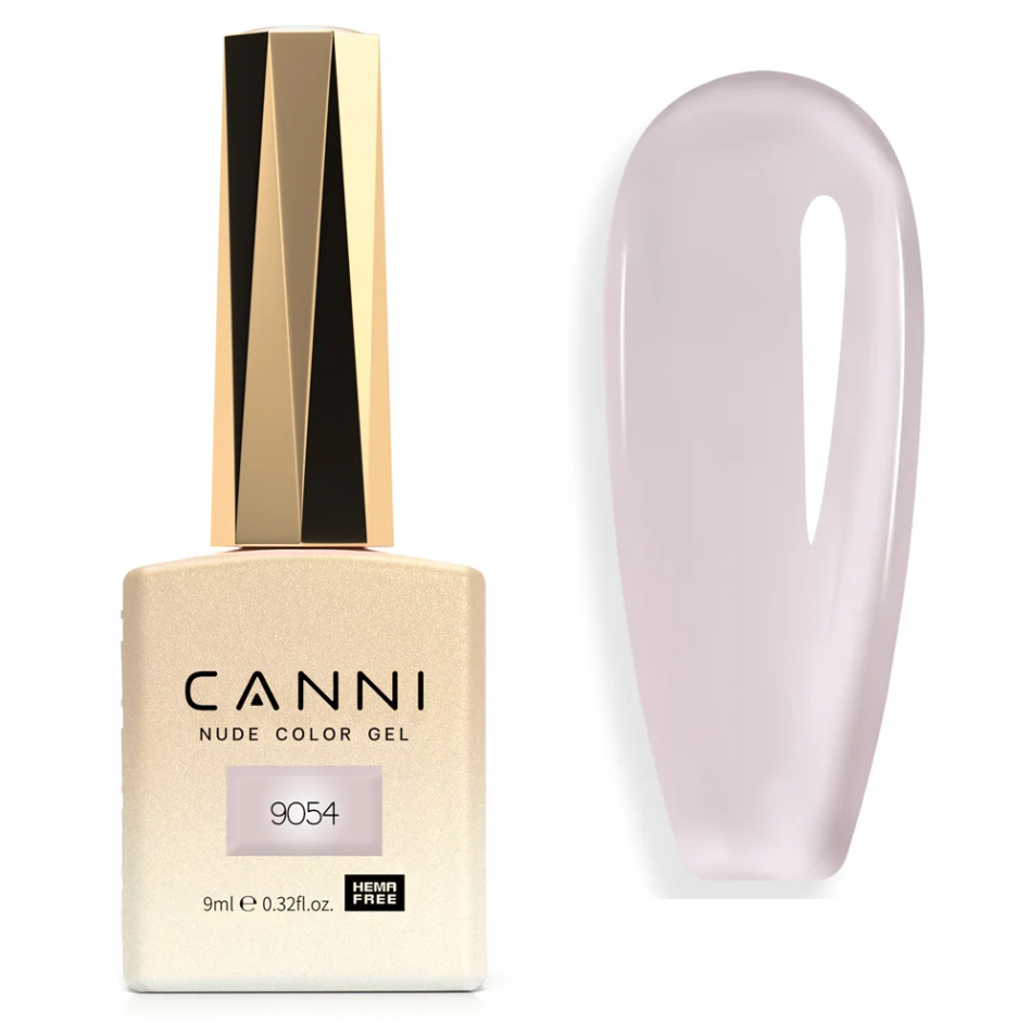 Гель-лак Canni Hema Free No9054, 9 мл (напівпрозорий бежево-рожевий)